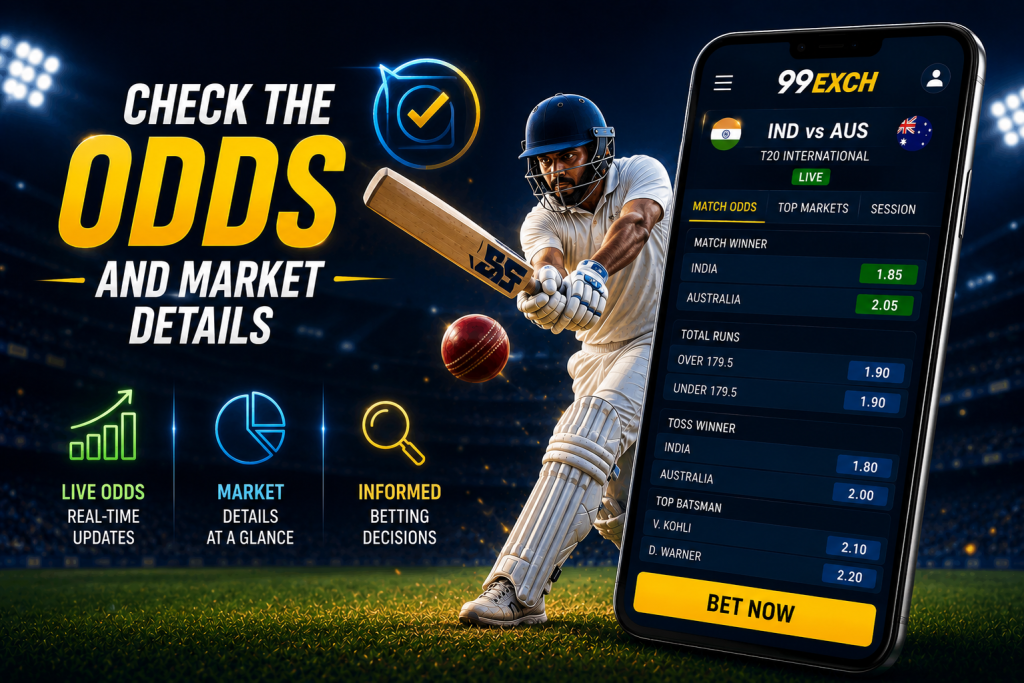 Check live odds and market details on the 99exch app